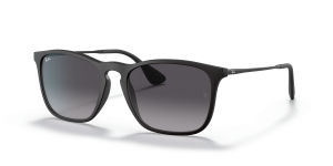 แว่นกันแดด Rayban RB4187F-622/8G มุมเฉียง สีดำรับเบอร์ สำหรับผู้ชาย