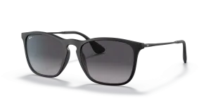 แว่นกันแดด Rayban RB4187F-622/8G มุมเฉียง สีดำรับเบอร์ สำหรับผู้ชาย