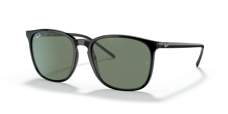 แว่นกันแดด Rayban RB4387F-901/71 Black Dark Green แว่นกันแดด Rayban RB4387F-901/71 มุมเฉียง สีดำ สำหรับผู้ใช้ทุกเพศ