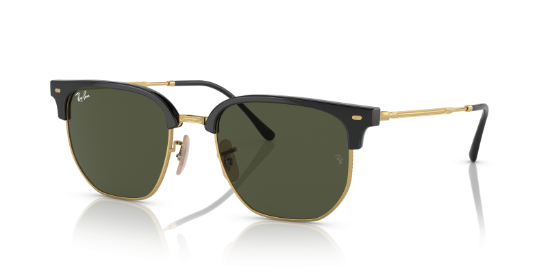 แว่นกันแดด Rayban New Clubmaster RB4416-601/31 Black On Arista Green แว่นกันแดด Rayban RB4416-601/31 มุมเฉียง สีดำพื้นทอง สำหรับผู้ใช้ทุกเพศ