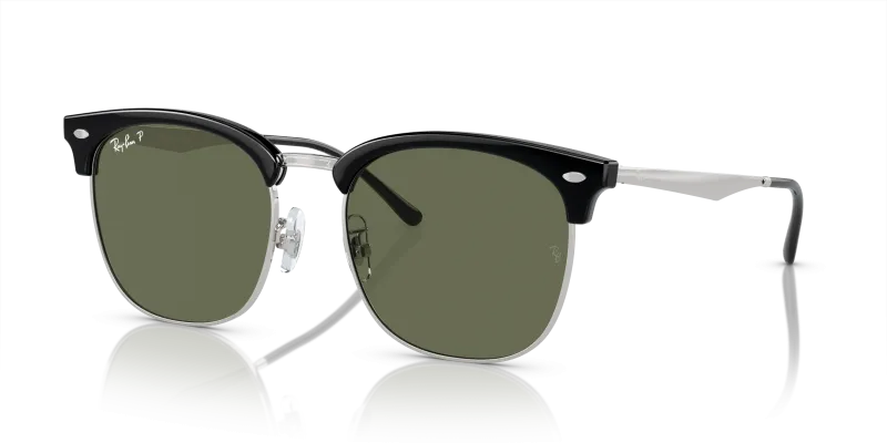 แว่นกันแดด Rayban RB4418D-66709A Black On Silver Dark Green Polarized แว่นกันแดด Rayban RB4418D-66709A มุมเฉียง สีดำพื้นเงิน สำหรับผู้ใช้ทุกเพศ