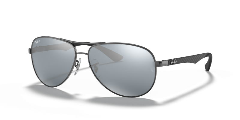 แว่นกันแดด Rayban Carbon Fibre RB8313-004/K6 Gunmetal Blue Mirror Silver แว่นกันแดด Rayban RB8313-004/K6 มุมเฉียง สีกันเมทัล สำหรับผู้ชาย