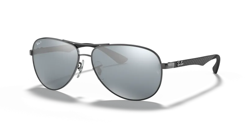 แว่นกันแดด Rayban Carbon Fibre RB8313-004/K6 Gunmetal Blue Mirror Silver แว่นกันแดด Rayban RB8313-004/K6 มุมเฉียง สีกันเมทัล สำหรับผู้ชาย