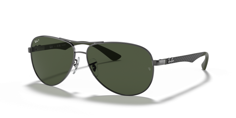 แว่นกันแดด Rayban Carbon Fibre RB8313-004/N5 Gunmetal G-15 Green Polarized แว่นกันแดด Rayban RB8313-004/N5 มุมเฉียง สีกันเมทัล สำหรับผู้ชาย
