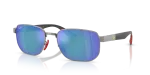 แว่นกันแดด Rayban RB8329M-F0014L Gunmetal Polar Grey Mirror Blue แว่นกันแดด Rayban RB8329M-F0014L มุมเฉียง สีกันเมทัล สำหรับผู้ใช้ทุกเพศ