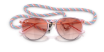 แว่นกันแดด Rayban Junior Erika RJ9060SF-7226V0 Transparent Violet Red Mirror Gradient Clear แว่นกันแดด Rayban RJ9060SF-7226V0 close-up ด้านหน้า
