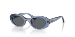 แว่นกันแดด Rayban RJ9141SF-721681 Transparent Blue Dark Grey Polarized แว่นกันแดด Rayban RJ9141SF-721681 มุมเฉียง สีน้ำเงินโปร่งใส สำหรับเด็กผู้หญิง