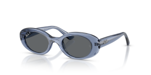 แว่นกันแดด Rayban RJ9141SF-721681 มุมเฉียง สีน้ำเงินโปร่งใส สำหรับเด็กผู้หญิง
