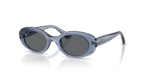 แว่นกันแดด Rayban RJ9141SF-721681 มุมเฉียง สีน้ำเงินโปร่งใส สำหรับเด็กผู้หญิง