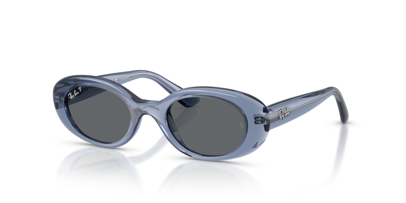 แว่นกันแดด Rayban RJ9141SF-721681 Transparent Blue Dark Grey Polarized แว่นกันแดด Rayban RJ9141SF-721681 มุมเฉียง สีน้ำเงินโปร่งใส สำหรับเด็กผู้หญิง