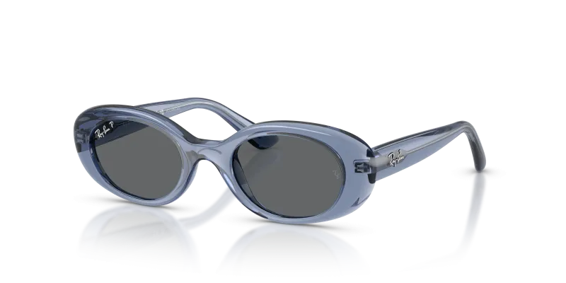 แว่นกันแดด Rayban RJ9141SF-721681 มุมเฉียง สีน้ำเงินโปร่งใส สำหรับเด็กผู้หญิง