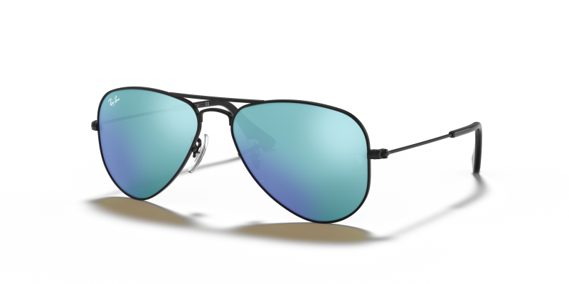 แว่นกันแดด Rayban RJ9506S-201/55 มุมเฉียง สีดำ สำหรับเด็กทุกเพศ