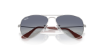 แว่นกันแดด Rayban Junior Aviator RJ9506S-212/4L Silver Blue Gradient Grey แว่นกันแดด Rayban RJ9506S-212/4L close-up ด้านหน้า