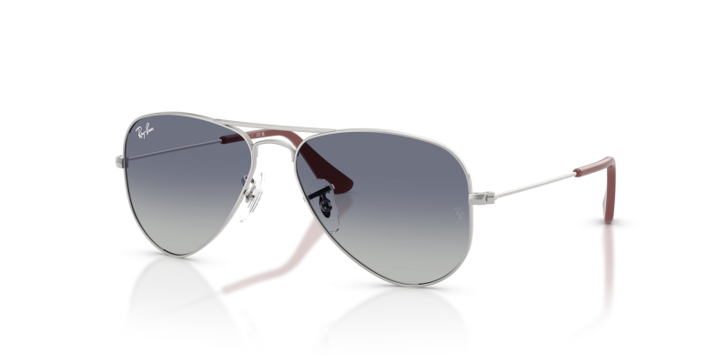 แว่นกันแดด Rayban Junior Aviator RJ9506S-212/4L Silver Blue Gradient Grey แว่นกันแดด Rayban RJ9506S-212/4L มุมเฉียง สีเงิน สำหรับเด็กทุกเพศ