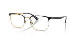 กรอบแว่นสายตา Rayban RX6421-2890 Black On Gold แว่นสายตา Rayban RX6421-2890 มุมเฉียง สีทองและดำ สำหรับผู้ใช้ทุกเพศ