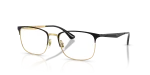 แว่นสายตา Rayban RX6421-2890 มุมเฉียง สีทองและดำ สำหรับผู้ใช้ทุกเพศ