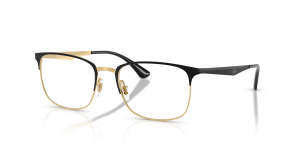 แว่นสายตา Rayban RX6421-2890 มุมเฉียง สีทองและดำ สำหรับผู้ใช้ทุกเพศ