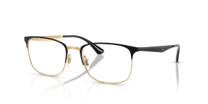 แว่นสายตา Rayban RX6421-2890 มุมเฉียง สีทองและดำ สำหรับผู้ใช้ทุกเพศ