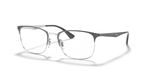 แว่นสายตา Rayban RX6421-3004 มุมเฉียง สีเทาพื้นเงิน สำหรับผู้ใช้ทุกเพศ