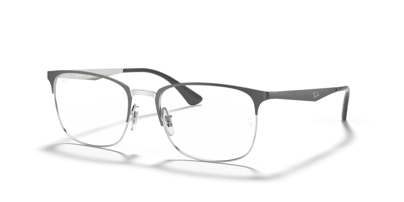 แว่นสายตา Rayban RX6421-3004 มุมเฉียง สีเทาพื้นเงิน สำหรับผู้ใช้ทุกเพศ