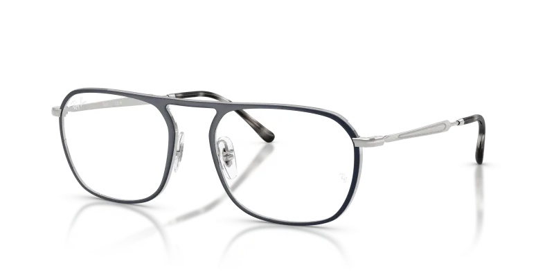 แว่นสายตา Rayban RX6548-3016 มุมเฉียง น้ำเงินและสีเงิน สำหรับผู้ใช้ทุกเพศ