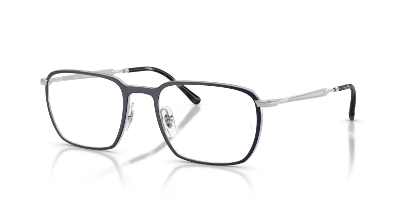 กรอบแว่นสายตา Rayban RX6549-3016 Matte Blue On Silver แว่นสายตา Rayban RX6549-3016 มุมเฉียง น้ำเงินและสีเงิน สำหรับผู้ใช้ทุกเพศ