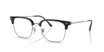 กรอบแว่นสายตา Rayban New Clubmaster RX7216F-2000 Black On Silver แว่นสายตา Rayban RX7216F-2000 มุมเฉียง สีดำพื้นเงิน สำหรับผู้ใช้ทุกเพศ