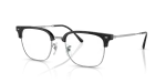 กรอบแว่นสายตา Rayban New Clubmaster RX7216F-2000 Black On Silver แว่นสายตา Rayban RX7216F-2000 มุมเฉียง สีดำพื้นเงิน สำหรับผู้ใช้ทุกเพศ