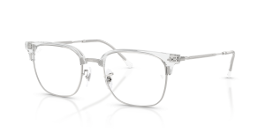 แว่นสายตา Rayban RX7216F-2001 มุมเฉียง โปร่งใสบนสีเงิน สำหรับผู้ใช้ทุกเพศ