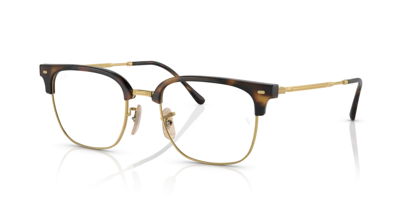 กรอบแว่นสายตา Rayban New Clubmaster RX7216F-2012 Havana On Arista แว่นสายตา Rayban RX7216F-2012 มุมเฉียง สีฮาวานาพื้นทอง สำหรับผู้ใช้ทุกเพศ