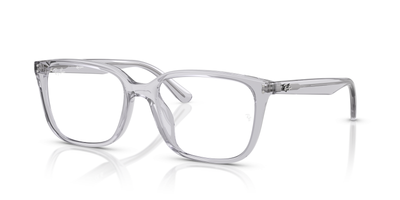 แว่นสายตา Rayban RX7248D-8411 มุมเฉียง สีเทาอ่อนโปร่งใส สำหรับผู้ใช้ทุกเพศ