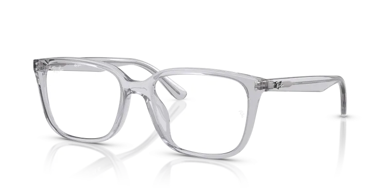 แว่นสายตา Rayban RX7248D-8411 มุมเฉียง สีเทาอ่อนโปร่งใส สำหรับผู้ใช้ทุกเพศ