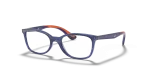 แว่นสายตา Rayban RY1586-3775 มุมเฉียง สีน้ำเงินโปร่งใส สำหรับเด็กทุกเพศ