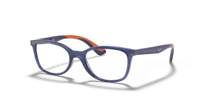 แว่นสายตา Rayban RY1586-3775 มุมเฉียง สีน้ำเงินโปร่งใส สำหรับเด็กทุกเพศ