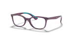 กรอบแว่นสายตา Rayban RY1586-3776 Transparent Violet แว่นสายตา Rayban RY1586-3776 มุมเฉียง สีม่วงโปร่งใส สำหรับเด็กทุกเพศ