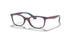 กรอบแว่นสายตา Rayban RY1586-3776 Transparent Violet แว่นสายตา Rayban RY1586-3776 มุมเฉียง สีม่วงโปร่งใส สำหรับเด็กทุกเพศ