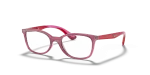 กรอบแว่นสายตา Rayban RY1586-3777 Transparent Red แว่นสายตา Rayban RY1586-3777 มุมเฉียง สีแดงโปร่งใส สำหรับเด็กทุกเพศ