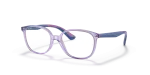 แว่นสายตา Rayban RY1598-3885 มุมเฉียง สีม่วงโปร่งใส สำหรับเด็กทุกเพศ