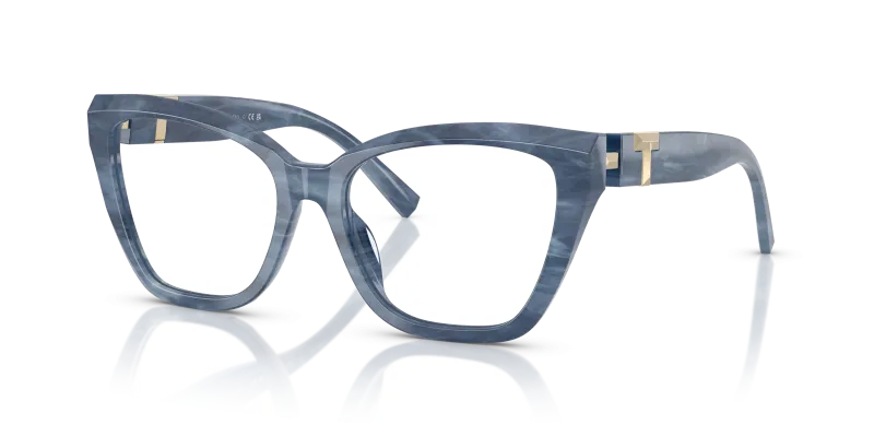 กรอบแว่นสายตา Tiffany & Co TF2271-8432 Striped Tanzanite แว่นสายตา Tiffany & Co TF2271-8432 มุมเฉียง สีแทนซาไนท์ลายเส้น สำหรับผู้หญิง