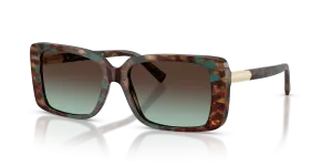 แว่นกันแดด Tiffany & Co TF4249F-84425D มุมเฉียง สี Brown Tiffany Havana สำหรับผู้หญิง