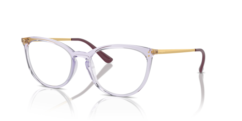 กรอบแว่นสายตา Vogue VO5276-2745 Transparent Violet แว่นสายตา Vogue VO5276-2745 มุมเฉียง สีม่วงโปร่งใส สำหรับผู้หญิง