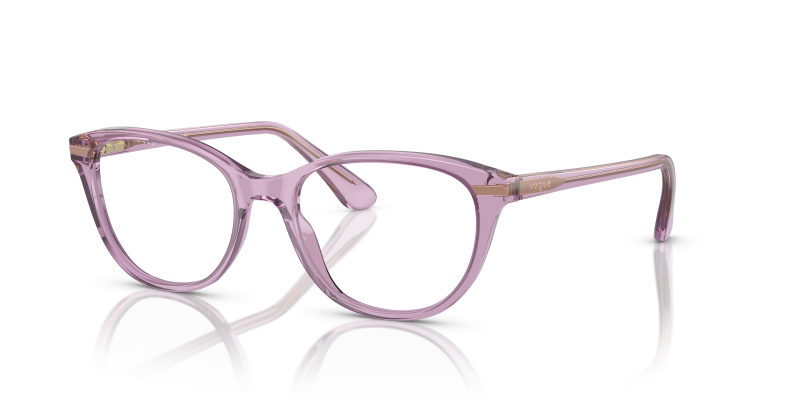 กรอบแว่นสายตา Vogue VO5497I-2922 Transparent Violet แว่นสายตา Vogue VO5497I-2922 มุมเฉียง สีม่วงโปร่งใส สำหรับผู้หญิง