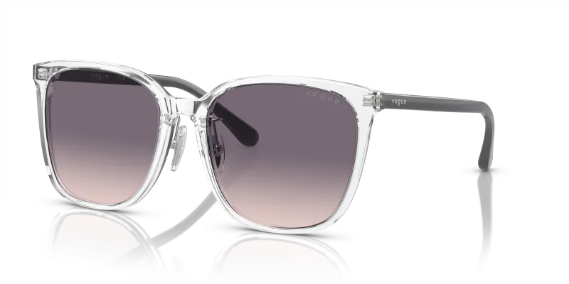 แว่นกันแดด Vogue VO5537SD-W74536 Transparent Pink Gradient Dark Violet แว่นกันแดด Vogue VO5537SD-W74536 มุมเฉียง สีโปร่งใส สำหรับผู้หญิง