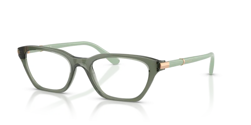 กรอบแว่นสายตา Vogue VO5698-3086 Transparent Mallard Green แว่นสายตา Vogue VO5698-3086 มุมเฉียง สีเขียวมัลลาร์ดโปร่งใส สำหรับผู้หญิง