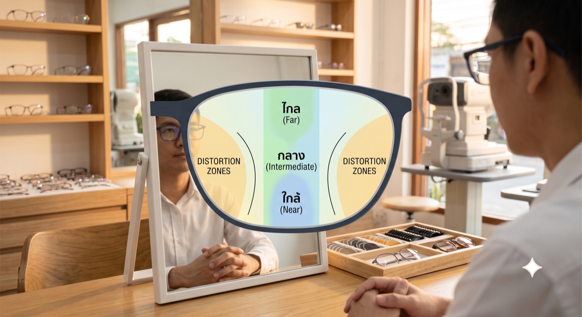 เลนส์โปรเกรสซีฟทำไมมองขอบภาพบิด: เข้าใจอาการที่เจอจริง progressive featured