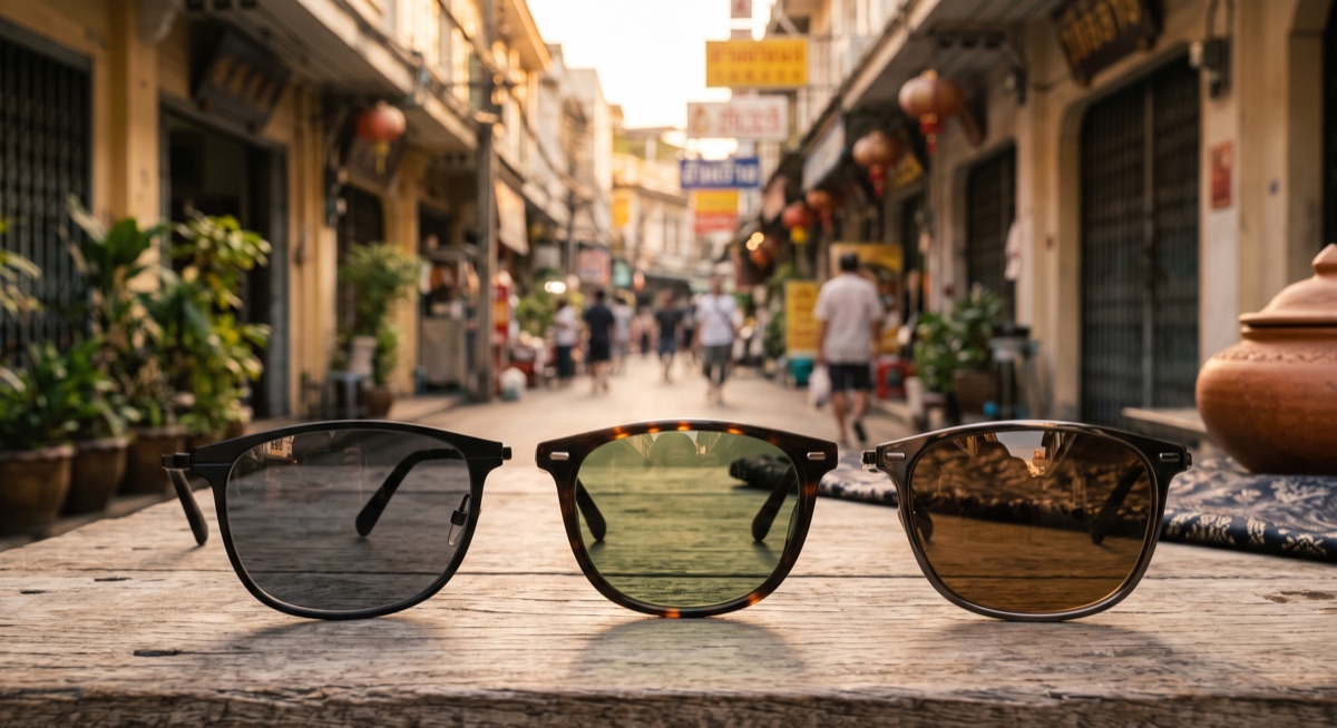 เลนส์กันแดดสีเทา สีเขียว สีน้ำตาล ต่างกันยังไง เลือกตามการใช้งานจริง sunglasses featured