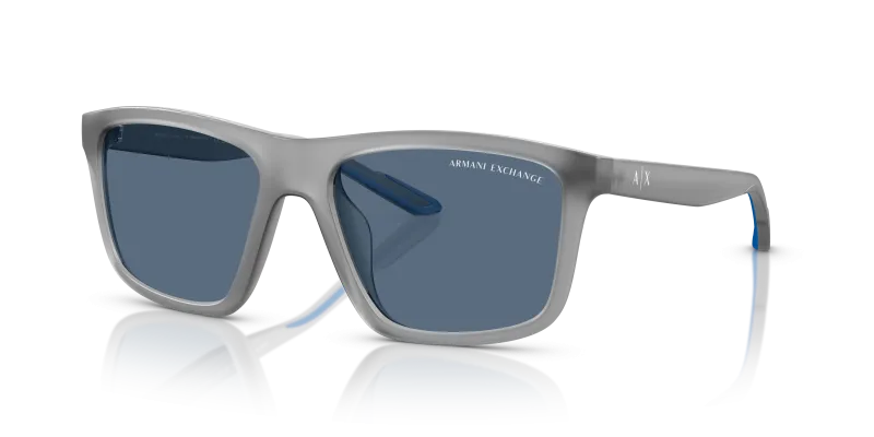 แว่นกันแดด Armani Exchange AX4149SU-836380 Matte Opal Grey Dark Blue Armani Exchange AX4149SU 836380 แว่นกันแดดสีเทาน้ำนมด้าน ผู้ชาย