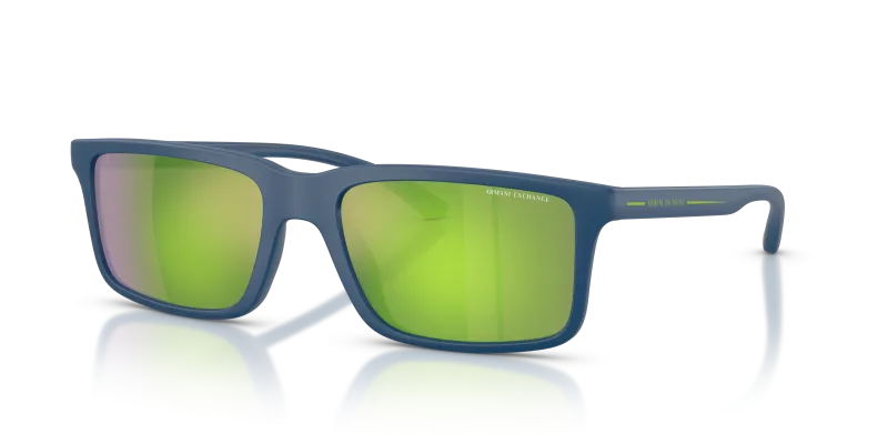 แว่นกันแดด Armani Exchange AX4157SU-83768N Matte Dark Blue Pale Green Mirror Armani Exchange AX4157SU 83768N แว่นกันแดดน้ำเงินเข้มด้านเลนส์มิเรอร์เขียวอ่อน ผู้ชาย
