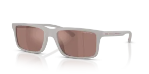 Armani Exchange AX4157SU 83786G แว่นกันแดดเทาด้านเลนส์มิเรอร์น้ำตาลชั้นใน ผู้ชาย