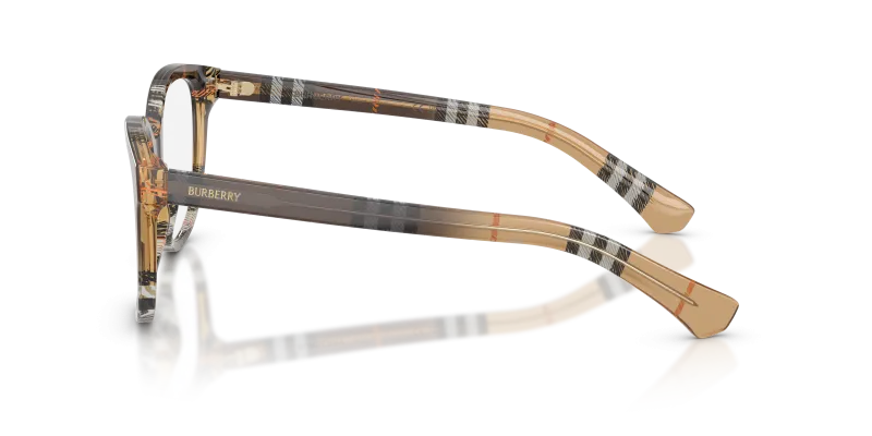 แว่นสายตา Burberry BE2456 4202 มุมข้าง ลาย Check ไล่ระดับโทนทราย